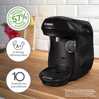 Tassimo by Bosch Happy Friendly Pod Coffee Machine with 70 Drinks Value Starter Bundle, TAS102EGBC - Black