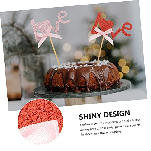 PRETYZOOM 12 Pçs Inserção De Bolo De Amor Decoração De Bolo Topo De Bolo Enfeites De Cupcake Enfeite