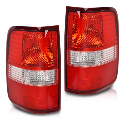CHEDA Pair Tail Light w/o Bulbs Compatible with Ford F150 Lariat XL New Body Style 2004/ Fit F150 King Ranch, Lariat, XL 2005-2006 Rear Lamp Assembly Pilotos Traseros Conjunto