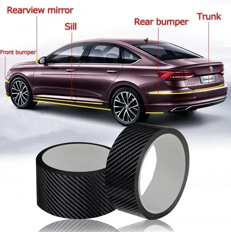 Image of 5D Carbon Fiber Car Door Edge Guard Tape, Anti-Collision Scratch Protector Strip Sticker for Door Sill, Rear Bumper & Side Edge Protection, Waterproof Automotive Accessories for Most Cars