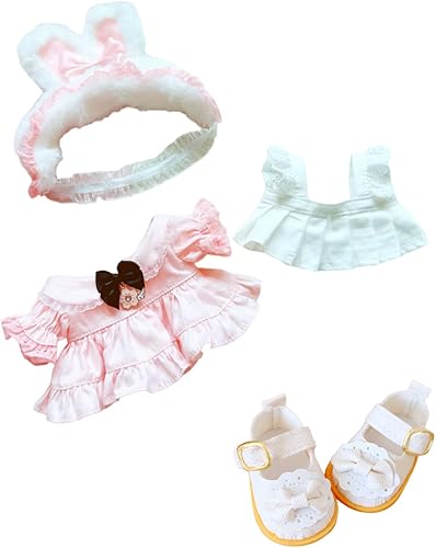 CALEMBOU Juego de ropa de muñeca de felpa, lindo conjunto de muñecas para muñecas suaves de 7.9 in8 pulgadas (7.9 in de peluche conjunto de ropa de