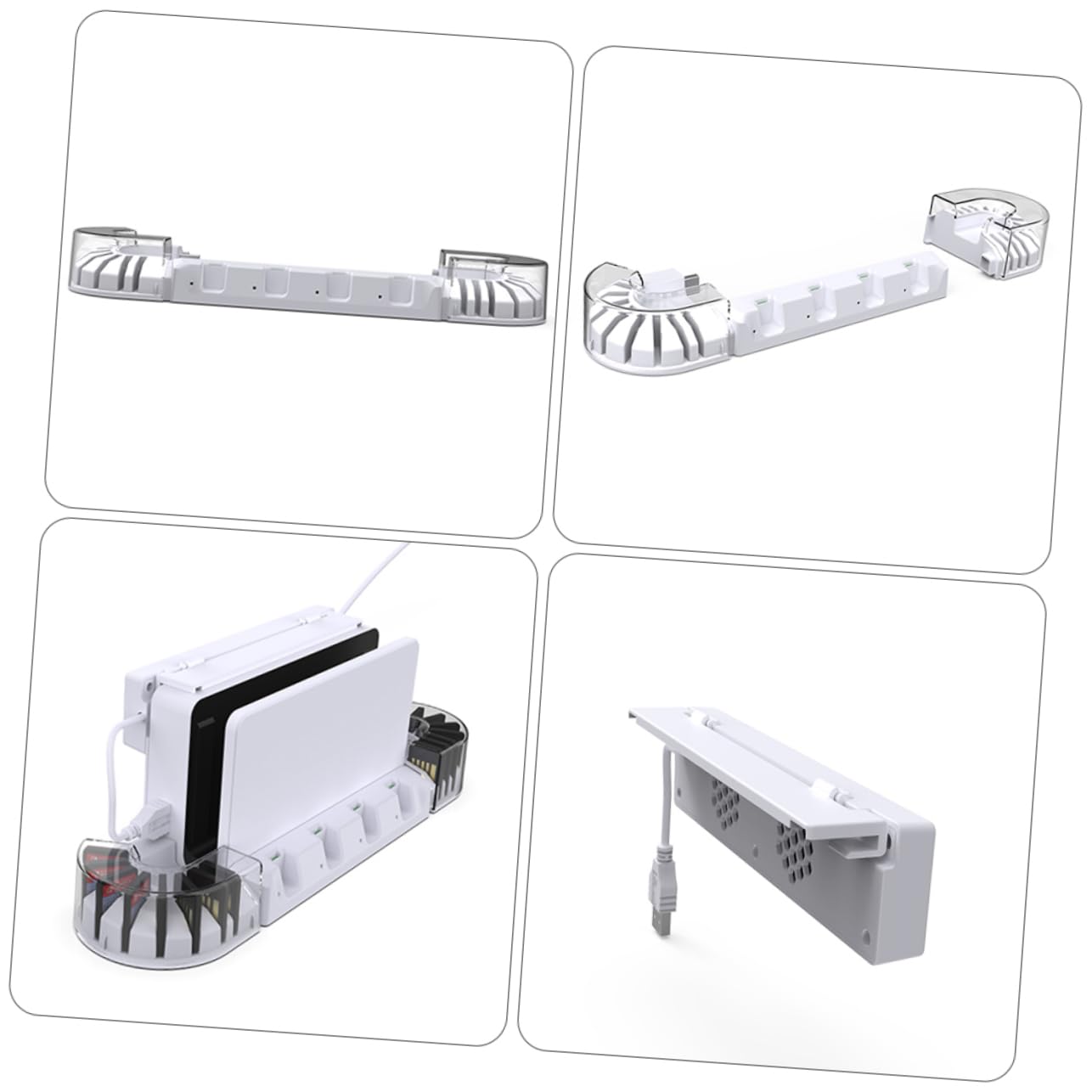 Didiseaon Base de Carga para Mando Compatible con Consola Switch Enfriador de Aire para Consola y Ventilador para Mando Izquierdo y Derecho Incluye Almacenamiento para Tarjetas