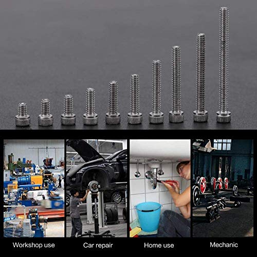 Zoll Schrauben Sortiment, 150 Stücke Zoll Schrauben Set, #2-56 UNC Gewinde 9 Länge Zollschrauben Sortiment(1/8/5/32 3/16/1/4/5/16/3/8/1/2 /5/8/3/4/1) Metall Schrauben Muttern Kit mit Box
