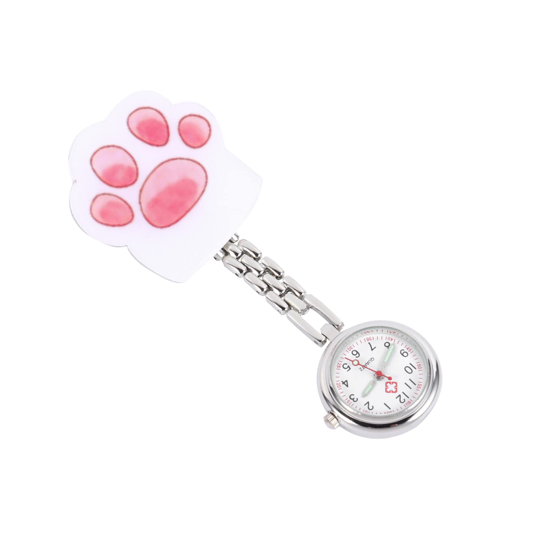MUSISALY1 PC Cat's Claw Nurse Form Ladies Digital Watches Lapel Watch Cat Paw Watch Student Nurse Gifts Clip- on Nurse Pocket Watch Lovely Pocket Watch Kids Digital Watch Pin on Watch Reel