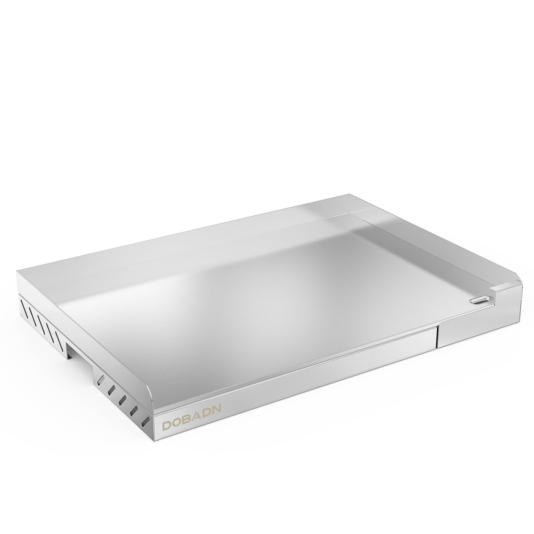 Universelle Edelstahl Grillplatte, 58.3 x 40.5 x 7 CM | Plancha mit Abflussloch und Herausnehmbarer Tropfschale für Die Meisten Gas- und Holzkohlegrills