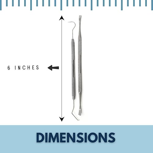 Miniatura 7 de Herramientas dentales profesionales  Selección de dentista, paquete de 2 unidades de acero inoxidable médico, raspador de tarter para manchas de
