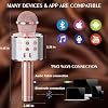 Wireless Bluetooth Karaoke Microphone 2 Pack, 4-in-1 Handheld Mic Speaker for Singing, Karaoke Machine for Phone Android PC, Great Birthday Gifts for Girls Kids Adults for Party,Home KTV,Gold&Rose #3