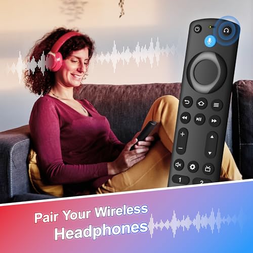 Image of Replacement Voice Remote Control Fit for Fireseries TV Cube, TV Stick (Lite, 4K Max, 4K, HD), Smart TV (3rd Gen), for Omni Series, Insignia /Toshiba /Pioneer /Hisense Smart TVs