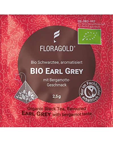 Bio Schwarztee Earl Grey 100er Pyramidenbeutel von Floragold