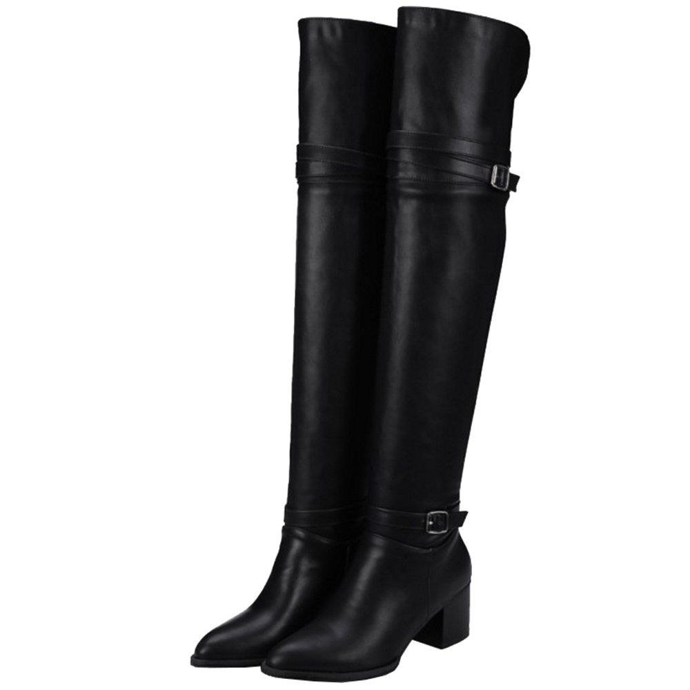 Bottes hautes pour femme - Bottes hautes à talon bloc - Bottes longues