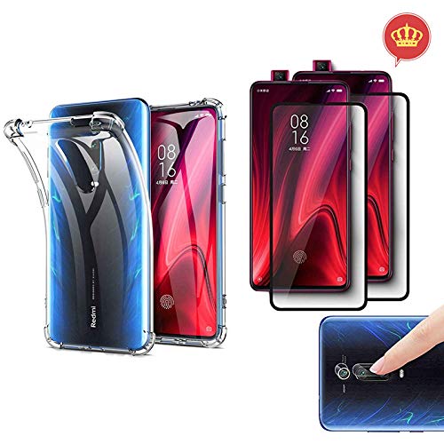 Kit Capa Antishock Xiaomi Mi 9T + 2x Películas de Vidro 3D + Película de Lente Câmera