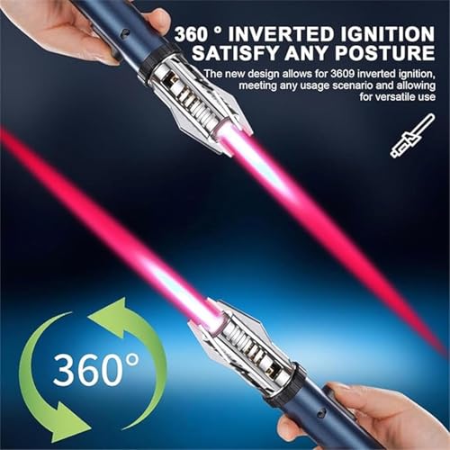 Encendedor de soplete recargable ajustable en azul miniatura 3