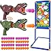Tacobear Schießspiel Kinder Spielzeug Jungen 5 6 7 8 9 10+ Jahre Dinosaurier Spielzeug Pistole Zielscheibe mit Ton Licht Schießspielzeug Power Popper Blaster Schaumball Spiele für Draußen