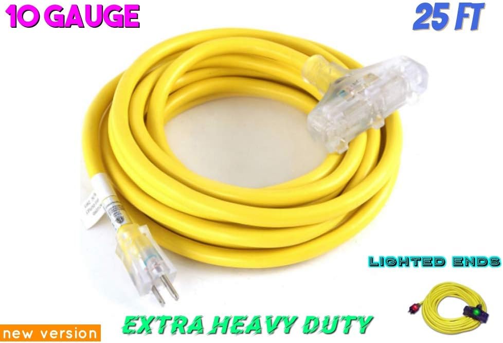 50% Off Discount 10 Gauge Extension Cord 25 ft Heavy Duty Indoor Outdoor Lighted Yellow 25 foot 10 AWG Copper Extension Cords Multi Outlet Grounded 10/3 Extension Cord 25 ft triple tap (10 Awg Triple Outlet, 25) Amazing 🔥 10 Gauge Extension Cord 25 ft Heavy Duty Indoor Outdoor Lighted Yellow 25 foot 10 AWG Copper Extension Cords Multi Outlet Grounded 10/3 Extension Cord 25 ft triple tap (10 Awg Triple Outlet, 25)