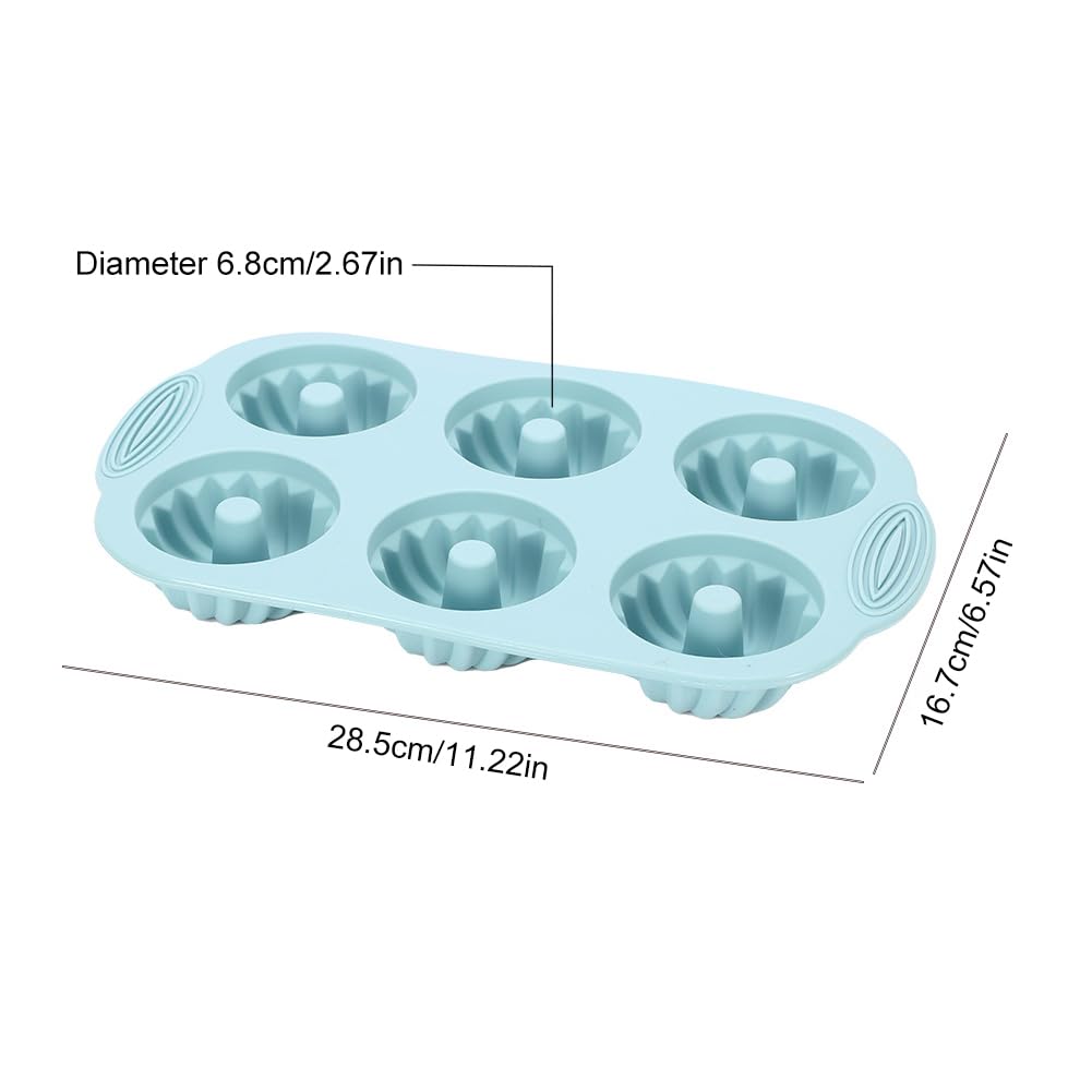Surakey 3Pcs Mini Bundt Cake Pans 6-Cavity Silicone Fluted Tube Cake Mould Non Stick Silicone Baking Molds for Cupcake Donuts Muffin Cornbread Brownie Jellies Bakeware Cup Molds Cheesecake Pans