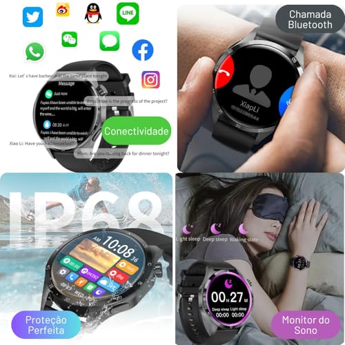 Relógio Smartwatch inteligente GT4i Pro Masculino e Feminino Bussola Gps NFC Tela Amoled A prova d'