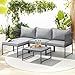 SVITA Detroit Gartenmöbel Set Polyrattan Lounge Modular Ecksofa Chaiselongue Tisch Flexibel als 3 Sitzer oder Sessel 2 Sitzer Inklusive Kissen Grau