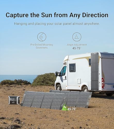 Image of Dabbsson 210Watt Portable Solar Panel for Power Station, Foldable Charger, Adjustable Kickstand, High-Efficiency Monocrystalline PV Module, Waterproof IP67 for Outdoor Camping, RV, Blackout
