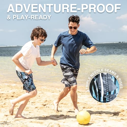 Image of Kanu Surf Boys' Toddler Troy Stripe Swim Trunks