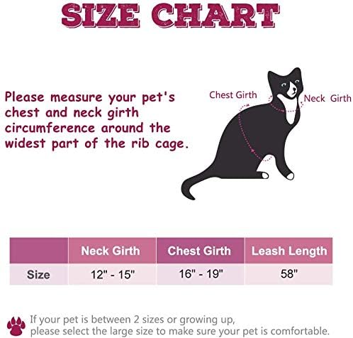 Cat Harness and Leash Set - Escape Proof Adjustable Cat Harness for Walking, Soft Mesh Reflective Pet Vest Harness for Cats Puppies