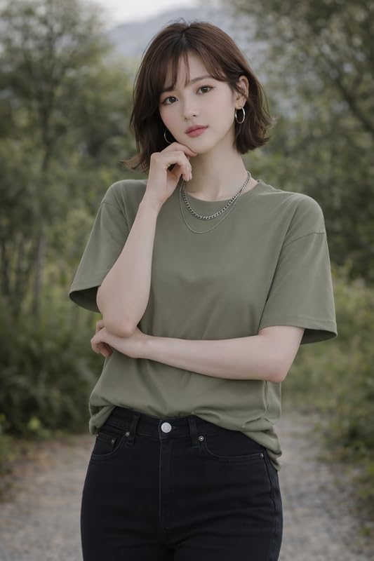 Image of London Hills Tshirt for Woman | T Shirt for Woman Cotton Casual Tops | Tshirts Shirts for Women Round Neck Short Sleeve | Women Tees Everyday Wear Basic T Shirts for Womans (Pack of 4)
