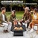 Outsunny Feuerschale 45 x 45 x 34cm aus Edelstahl Feuerstelle mit Funkenschutz Schürhaken Feuerschalen Feuerkorb für Garten, Balkon, BBQ Camping Schwarz