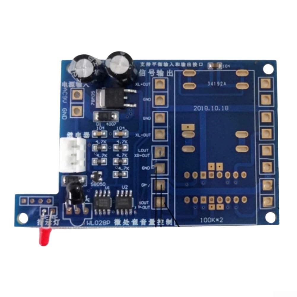 FACAIIO Panneau de contrôle du volume en ABS avec télécommande, module de potentiomètre préamplificateur compatible avec les systèmes audio DIY (100 K)