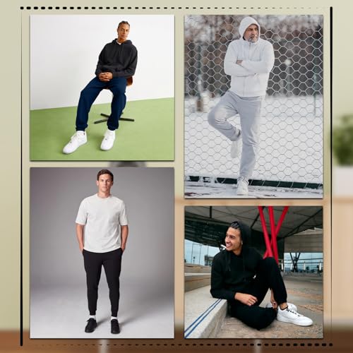 NetSetUK Joggers for Men UK Tracksuit Jogging Bottoms Men’s Fleece Joggers Close-Hem Sweatpants with Zipper Pockets Drawstring Trousers Gym Workout Charcoal - Image 5