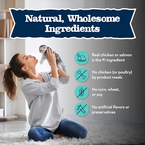Image of Blue Buffalo Baby Blue Natural Kitten Wet Cat Food Pate Variety Pack, Healthy Growth Formula with DHA, High-Protein & Grain-Free, Chicken and Salmon Recipes, 3-oz Cans (6 Count, 3 of Each)