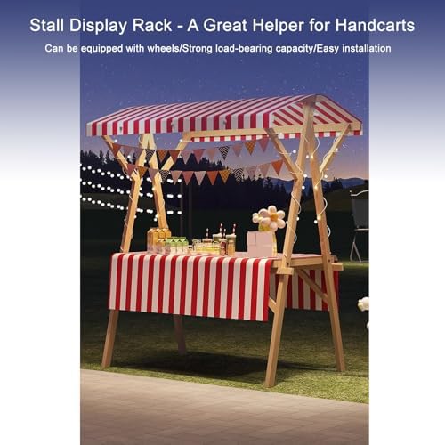 Lightweight Hot Dog & Ice Cream Cart with Wheels, 59in Food Stall for Street Events & Markets - Ideal for Vendors, Festivals & Outdoor Catering