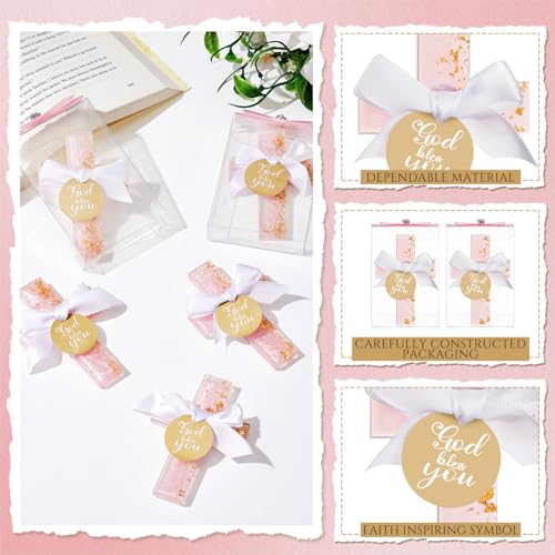 Set de 12 Imán de Cruz en Resina para Bautizo miniatura 3