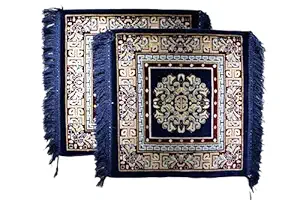 Gopal Store Velvet Pooja Meditation Multipurpose Aasan Rug Prayer Mat | Pack of 2 | (20 x 20 Inch), Blue