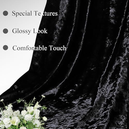 Luxurious Black Stretch Crushed Velvet Fabric - 1 Yard of 63" Wide Soft, Versatile Material for Sewing, Upholstery, and Home Decor 5 Luxurious Black Stretch Crushed Velvet Fabric - 1 Yard of 63" Wide Soft, Versatile Material for Sewing, Upholstery, and Home Decor - Image 4