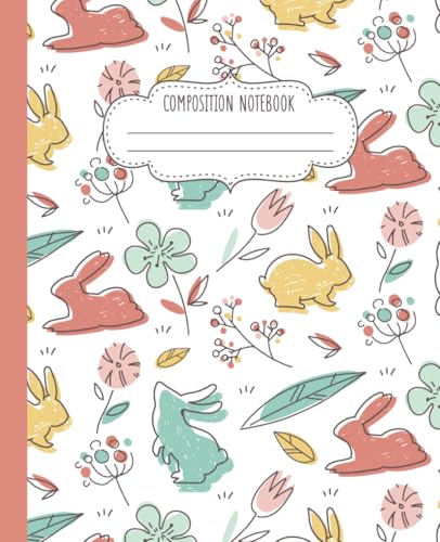 Cute Bunny Composition Notebook: Wide Ruled 110-Page Journal For Rabbit lovers, Kids, College Students, Teachers, School, Office, or Work image 2