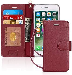 FYY [Luxury Genuine Leather Wallet Case for iPhone 6S Plus/iPhone 6 Plus, [Kickst