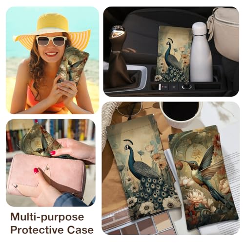Image of Eyeglasses Sunglasses Case PU Soft Squeeze Top Glasses Pouch for Women Men,Animal Pattern Portable Anti Scratch