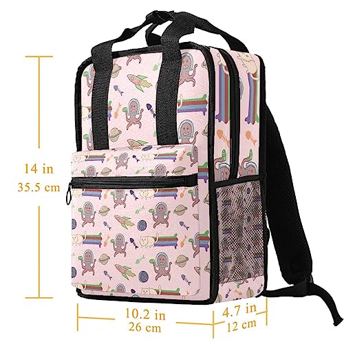 Sac à dos pour garçons motif chat et extraterrestre réglable - 5