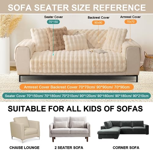 SHANNA Thick Rabbit Plush Sofa Cover 1 2 3 Seater - Image 3