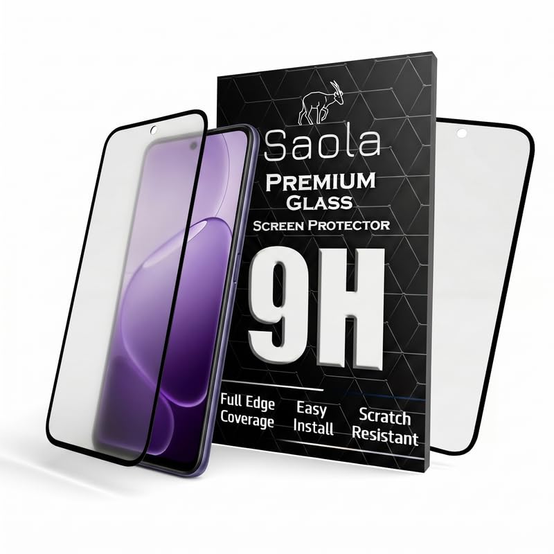 Image of Saola HD Matte Tempered Glass With 18H Hardness For Oppo K14 5G (Pack Of 2) with Hassle-less Installation Kit. Full screen Coverage. 6.75 inch