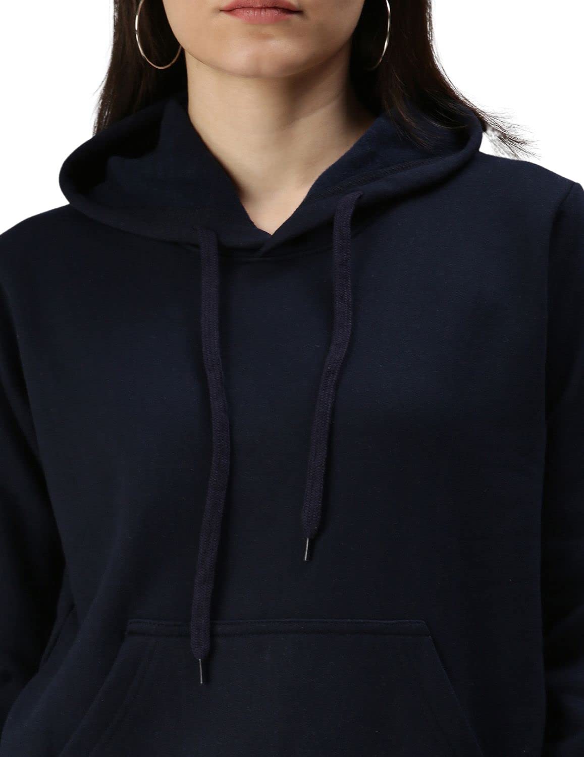 JUNEBERRY Swobodna bluza z kapturem bawełniana bluza z długim rękawem modna bluza z kapturem regularny krój bluza zimowa