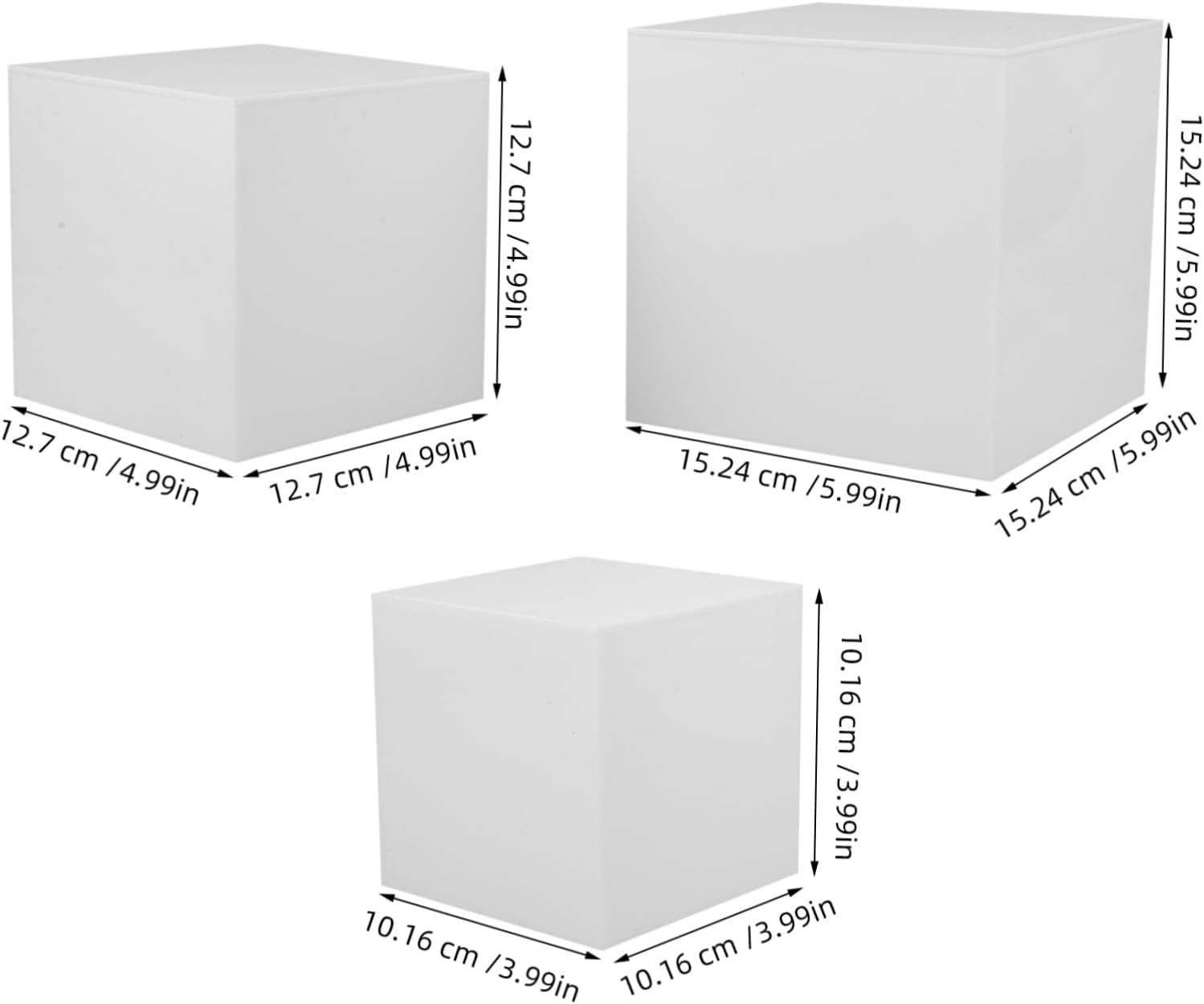 3pcs Acrylic Cube Display Stands Multi-purpose Risers for Collectibles Desserts and Stable Support Transparent Design for Versatile Use