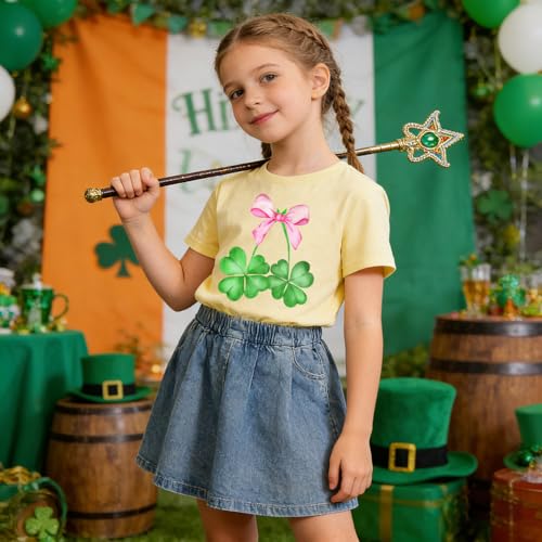 Image of Kids St Patricks Day Shirt Irish Shamrocks Graphic T-Shirt Shamrock Paddy's Day Tees Tops 2-7 Years