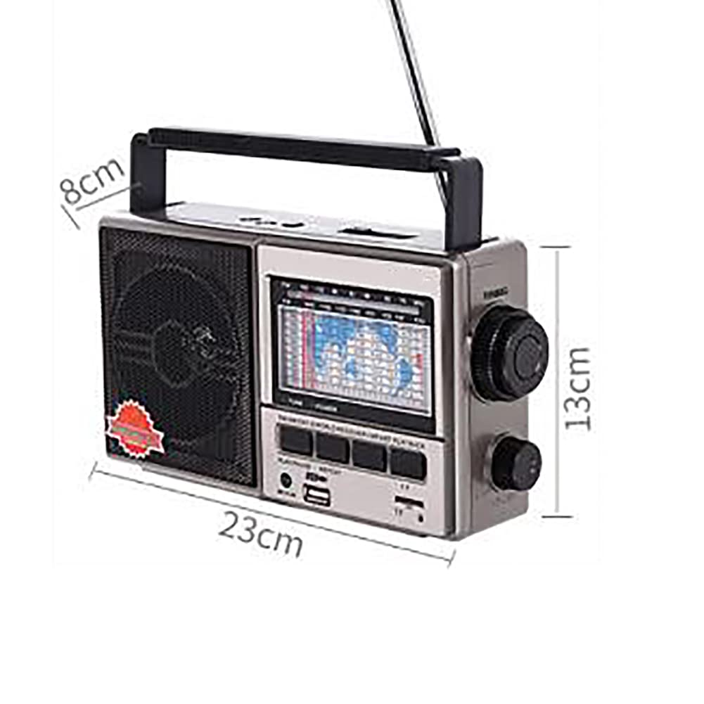 Radio Retro, Reproductor de Casete portátil, Radio y grabadora Retro, Radio de Banda Completa con Soporte U Disk/Bluetooth/Tarjeta TF, 3 Formas de Fuente de alimentación,