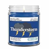 Thunderstorm Scented Candle - Smells Like Petrichor - Warm Summer Rains - 100% Naturally Vegan Soy and Premium Fragrance | Great Gift | Recyclable Glass Jar | Handmade in Colorado (8oz Glass Jar)