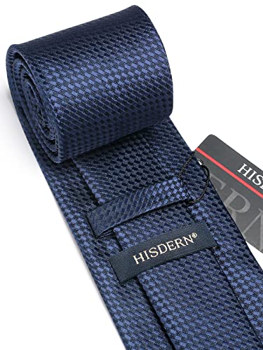 Image of HISDERN Mens Striped Tie and Pocket Square Set Necktie for Men | soft smooth texture, wrinkle-free, neat hand-tied knot, gifting ready, regular 3.4 width, coordinated look, business wedding