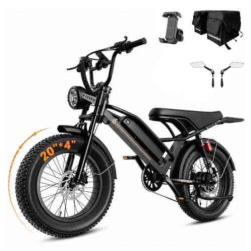 Image of Jasion YR20Pro Electric Bike,3000W Peak Motor,Max 90 Miles,5 Riding Modes | Up to 32MPH Ebike,50V 20AH Battery E Bike,Dual Suspension, 7-Speed Electric Bicycle,20 inchx4.0 inch Fat Tire E-Bike, Full Suspension