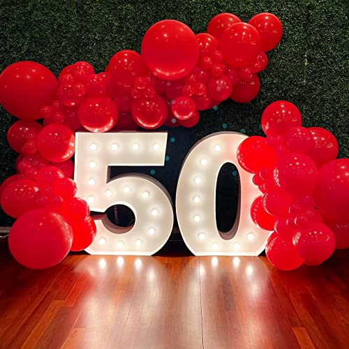Image of KBZVNAF Red Balloons Latex Party Balloons - 50 Pack 12 inch Helium Red Balloons for Chirstmas Wedding Anniversary Baby Shower Birthday Party Decorations