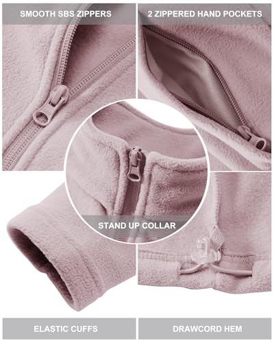 Fleecejacke für Damen von Outdoor Ventures mit Reißverschluss und Stehkragen