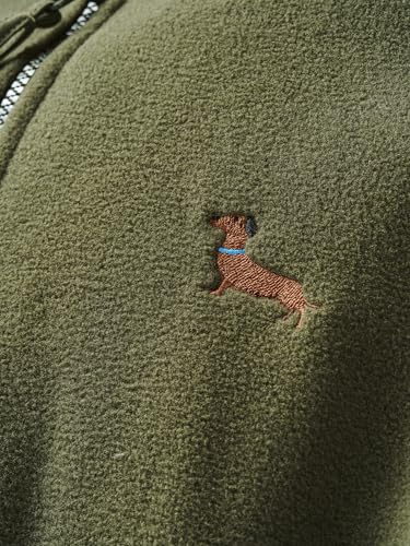 Baddery Gassi Fleece Jacke Herren & Damen : Dackel - Fleecejacke - Geschenk für Hundebesitzer, Hundeliebhaber & Jäger (Fleecejacke Army M)
