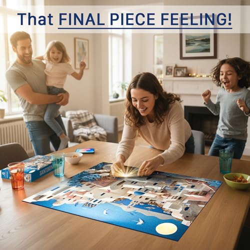 Santorini (#6) – Puzzle de 1000 Piezas para Adultos | Cartón Europeo Premium | Acabado Satinado Antirreflejo | Corte Cinta | Póster de Regalo | Caja para Exhibir | Impreso en EE.UU. | Final Piece Puzzles miniatura 7